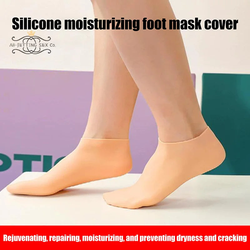 Moisturizing and Anti Cracking Gel Silicone Socks for Foot Spa, Novel Pair for Exfoliating Dry Cracked Foot Skin