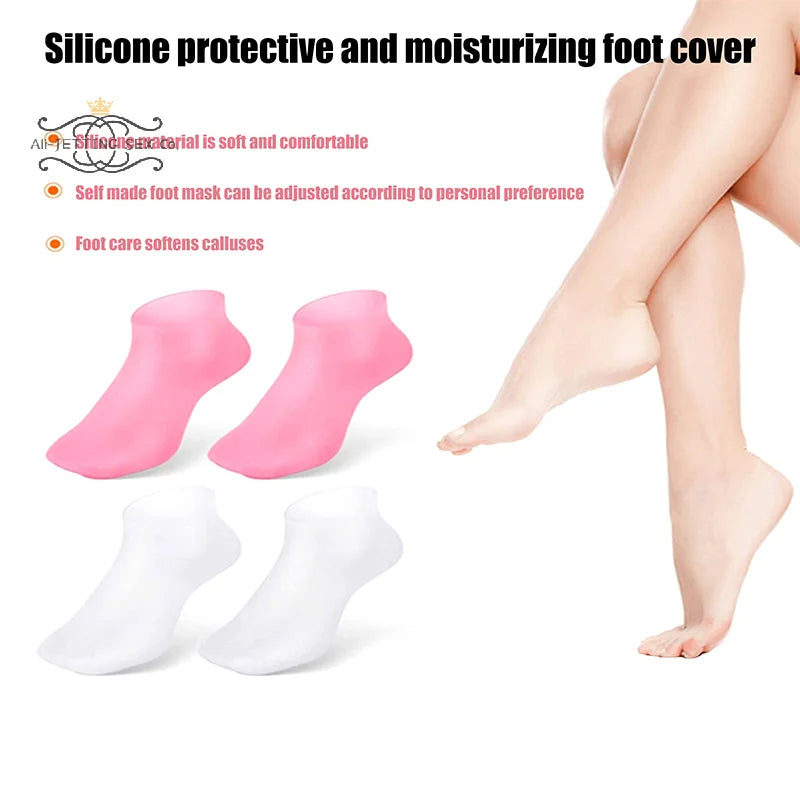 Moisturizing and Anti Cracking Gel Silicone Socks for Foot Spa, Novel Pair for Exfoliating Dry Cracked Foot Skin