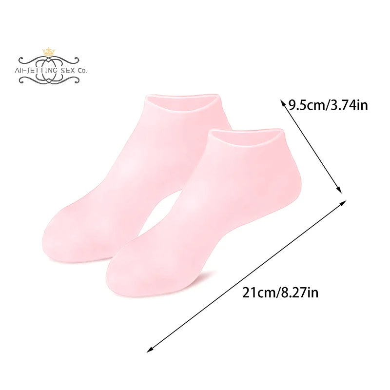 Moisturizing and Anti Cracking Gel Silicone Socks for Foot Spa, Novel Pair for Exfoliating Dry Cracked Foot Skin