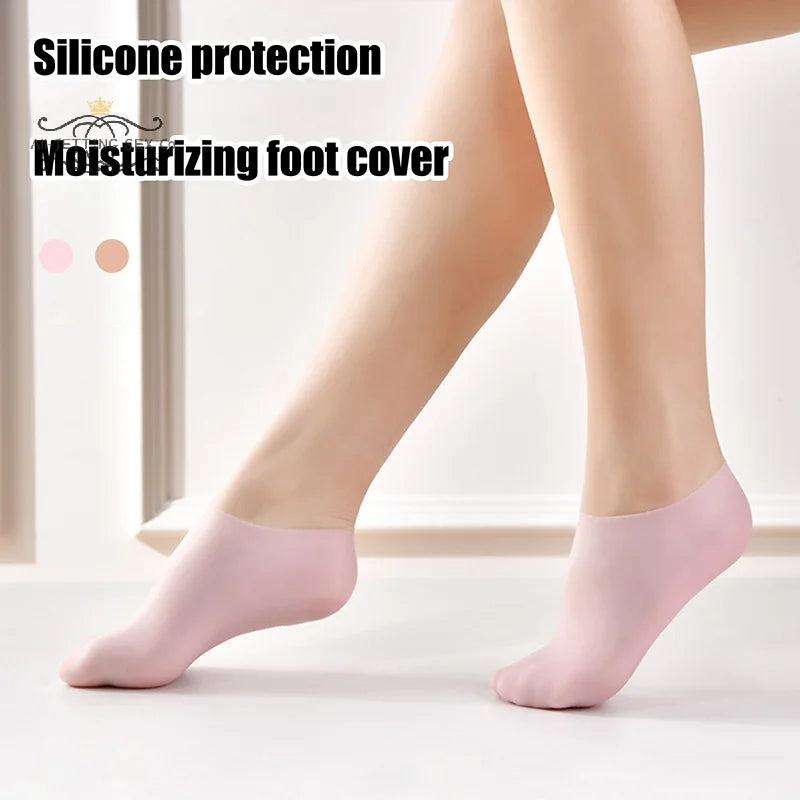 Moisturizing and Anti Cracking Gel Silicone Socks for Foot Spa, Novel Pair for Exfoliating Dry Cracked Foot Skin