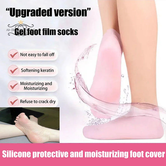 Moisturizing and Anti Cracking Gel Silicone Socks for Foot Spa, Novel Pair for Exfoliating Dry Cracked Foot Skin